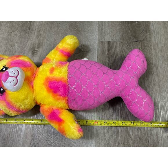 Build-A-Bear Mer-Cat Plush‎ 16" Pink Tie-Dye Shimmering Tail Mermaid Cat - Picture 4 of 12